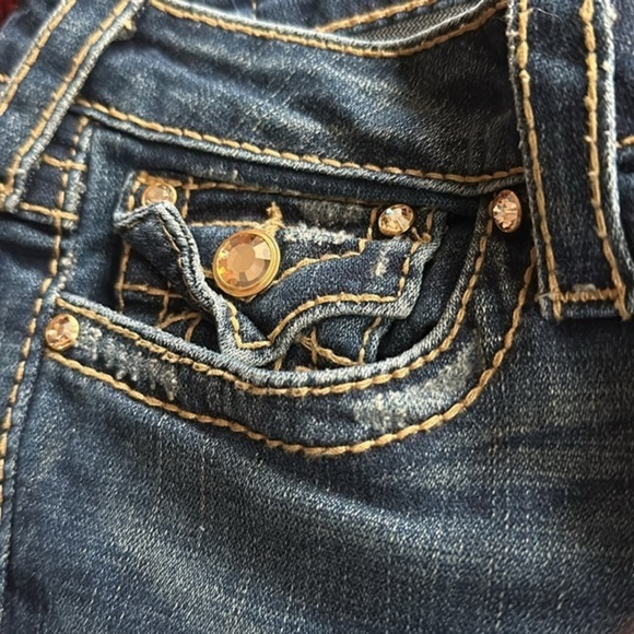 TRUE RELIGION Ricky Flap Pocket Rhinestone Jeans 28 - Picture 2 of 8